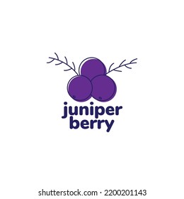 diseño del logotipo de berry de enebro de fruta fresca
