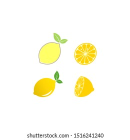 fresh fruit lemon icon logo template