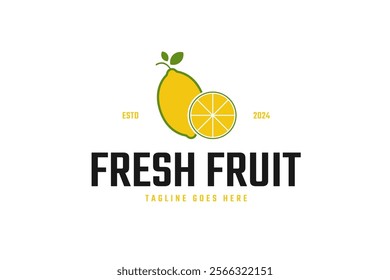 Fresh fruit lemon logo design vector illustration