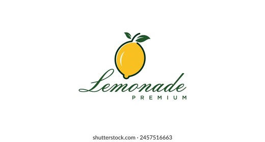 Fresh fruit lemonade orange modern colorful line style logo design illustration | premium vector