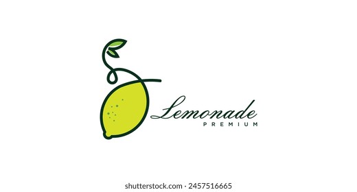 Fresh fruit lemonade orange modern colorful line style logo design illustration | premium vector