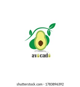 Fresh Fruit Logo Avocado. Design vector icon template
