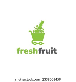 Modelos verdes de diseño de logotipo de fruta fresca