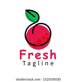 fresh fruit logo design, suitable for retail food store business seller fruit vegetable