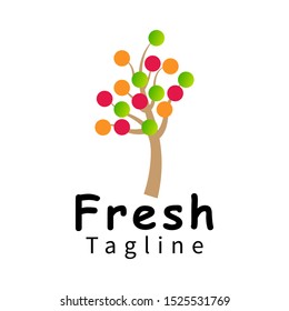fresh fruit logo design, suitable for retail food store business seller fruit vegetable