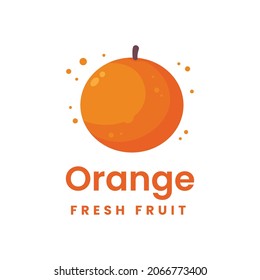 Fresh fruit logo orange isolated on a white background. Eps 10