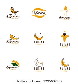 Fresh fruit logo set