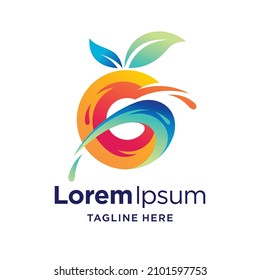 fresh fruit logo with splash concept
