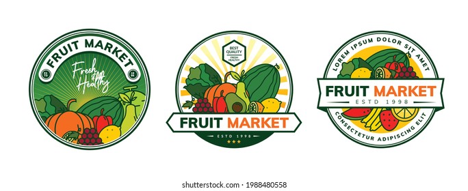 fresh fruit logo template design