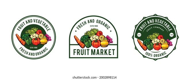 fresh fruit logo template design