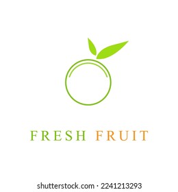 Fresh fruit logo template design Free Vector