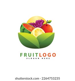 fresh fruit logo template design
