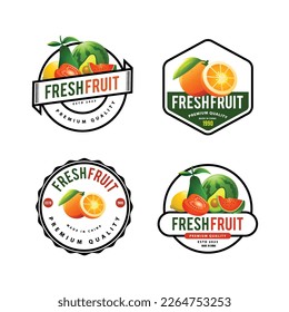 fresh fruit logo template design