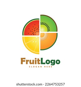 fresh fruit logo template design