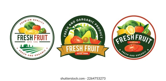 fresh fruit logo template design