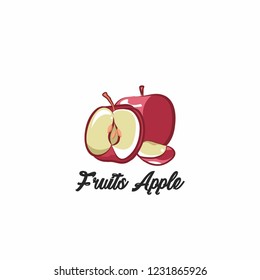 fresh fruit logo vector , apple slice