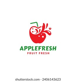 Fresh fruit logo, fruit and water. fresh drink colorful logo.