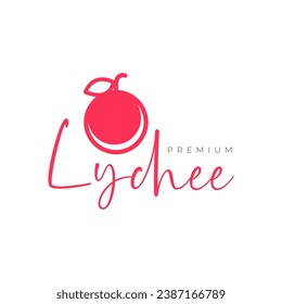 fresh fruit lychee circle modern simple minimal colorful logo design vector icon illustration