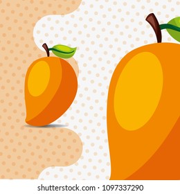 fresh fruit natural mango on dots background