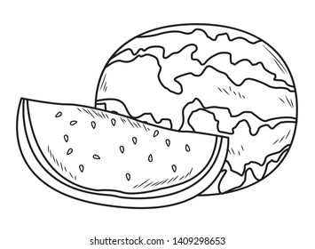 Fresh fruit nutrition healthy food and fitness diet options watermelon vector illustration graphic design