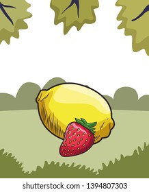 Fresh fruit nutrition healthy nature background