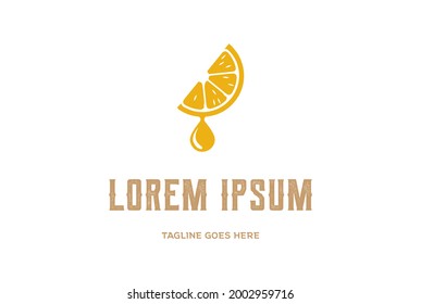 Fresh Fruit Orange Lemon Lime Cut Slice Extract Logo Design Vector