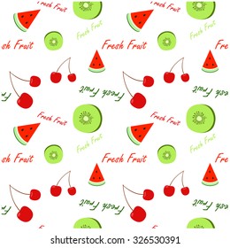 Fresh fruit pattern illustration white version