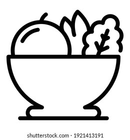 Fresh fruit salad icon. Outline fresh fruit salad vector icon for web design isolated on white background