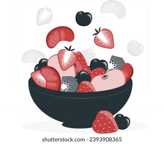 frischer Obstsalat, Vektorgrafik