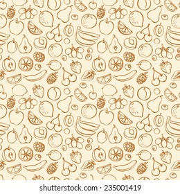 Fresh fruit seamless pattern background