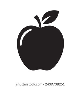 Fresh Fruit Silhouette: Apple Icon - Stock Vector