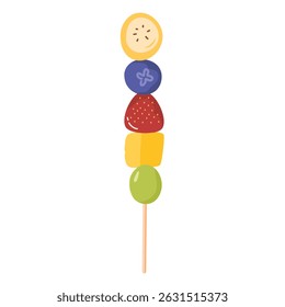 Fresh Fruit Skewer Snack illustration