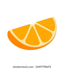 Fruta fresca cortada cítrica naranja dibujos animados Vector ilustración aislada