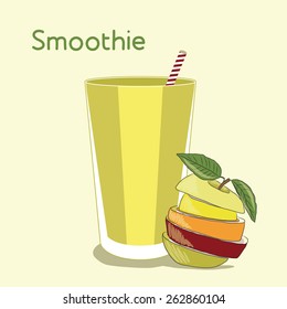 Fresh Fruit Smoothie Vector Concept