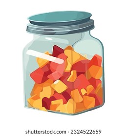 Fresh fruit snack jar illustration icon isolated