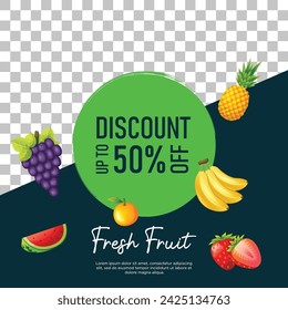 Fresh fruit social media post promotion with photo