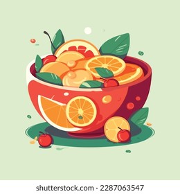 Fresh fruit soup and delicious Indonesian food