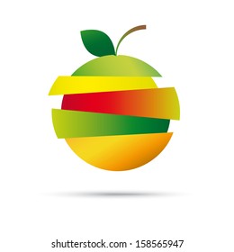 Fresh Fruit Stack Vector Logo Symbol