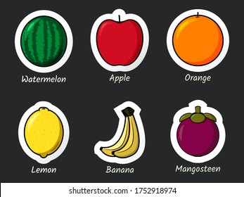 Colección de emoticones de fruta fresca. vector