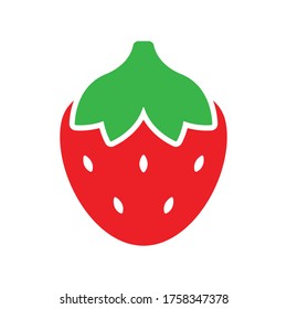 vector de icono de fresa de fruta fresca