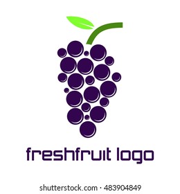 Fresh fruit symbol. Typography. Icon healthy diet. 