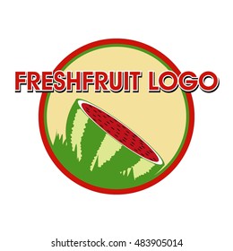 Fresh fruit symbol. Typography. Icon healthy diet. 