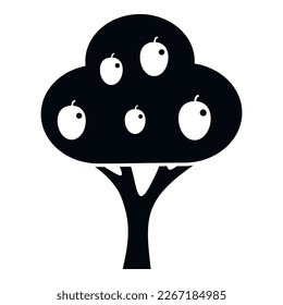 Fresh fruit tree icon simple vector. Garden harvest. Plum bush