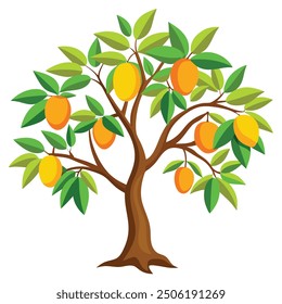 Fresh fruit tree vector art