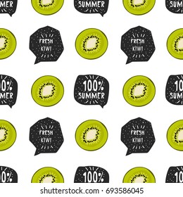 Fresh fruit vector illustration kiwi seamless pattern