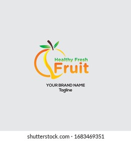 Fresh fruit vector logo design, Healthy Fresh fruit Creative logo design