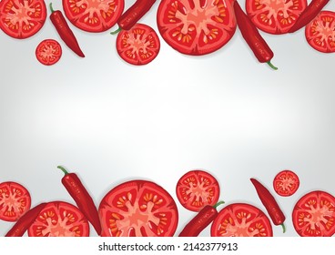 fresh fruit and vegetable background vector for wallpaper