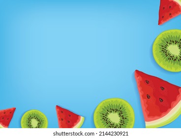 fresh fruit and vegetable background vector for wallpaper 