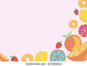 fresh fruit and vegetable background vector for wallpaper 