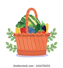 fresh fruit and vegetables basket